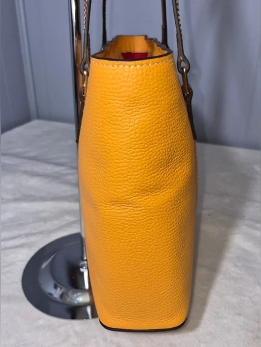 Dooney & Bourke Lexington Pebbled Leather Tote Mustard Yellow Shopper Bag